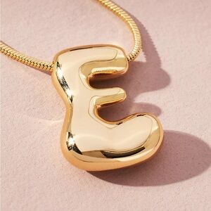 Bubble Letter Monogram Necklace “E” - Anthropologie